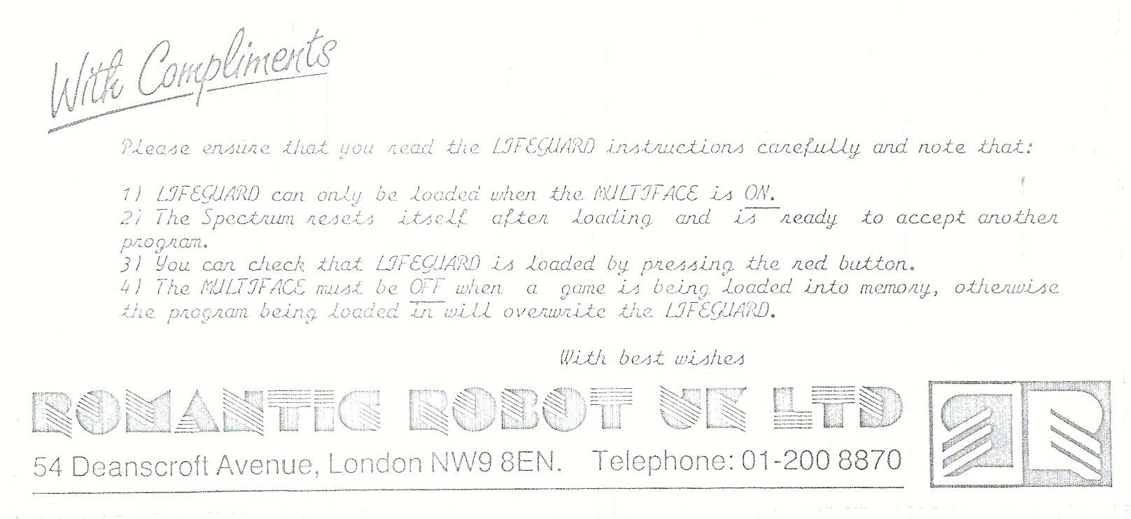 Scanned instructions
