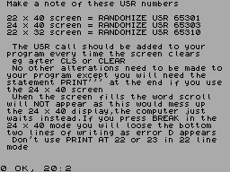 Running screen