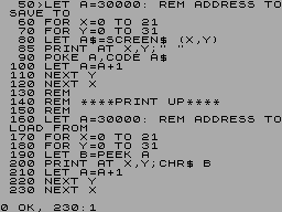 Running screen
