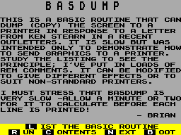 Running screen
