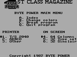Running screen