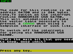 Running screen