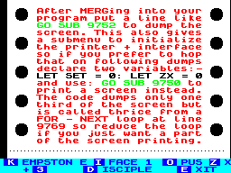 Running screen