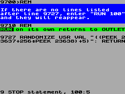 Running screen