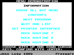 Running screen