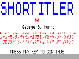 Running screen