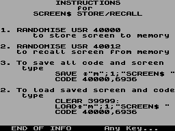 Running screen