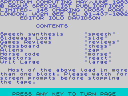 Opening screen