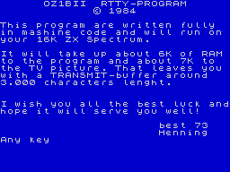 Opening screen