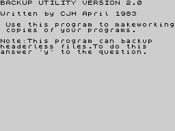 Opening screen