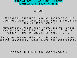 Running screen