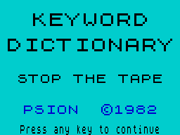 Opening screen