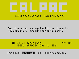 Opening screen