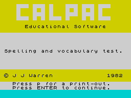 Opening screen