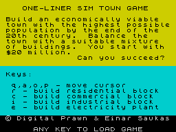 Opening screen