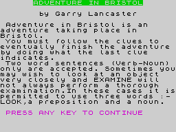 Opening screen