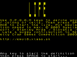 Opening screen
