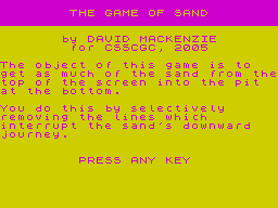 Opening screen
