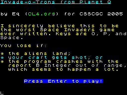 Opening screen