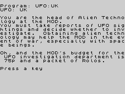 Opening screen