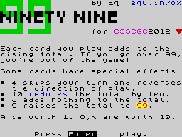 Opening screen