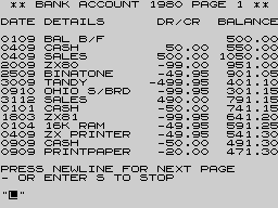 Running screen