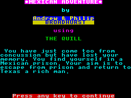 Opening screen