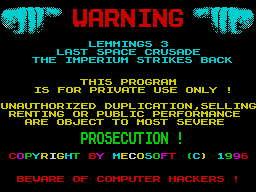 Opening screen