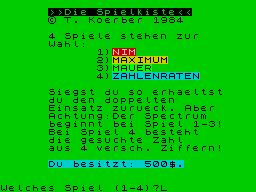 Opening screen