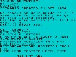 Opening screen