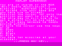 Opening screen