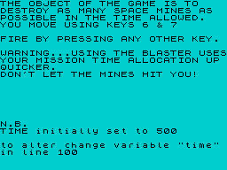 Opening screen