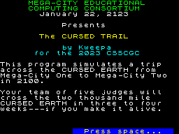 Opening screen