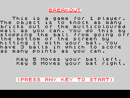 Opening screen
