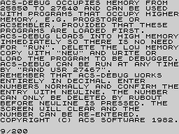 Opening screen
