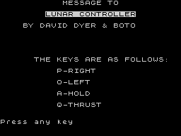 Opening screen