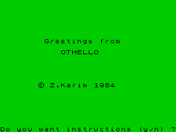 Opening screen