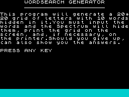 Opening screen