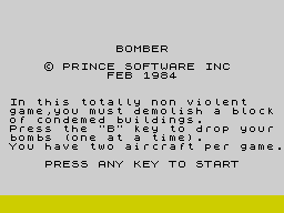 Opening screen