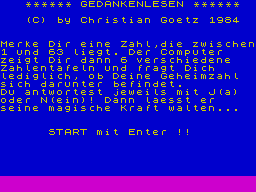 Opening screen