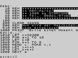 Running screen