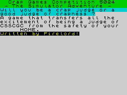 Opening screen