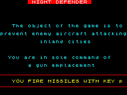 Opening screen