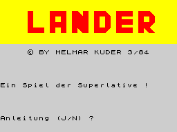 Opening screen
