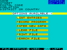 Opening screen