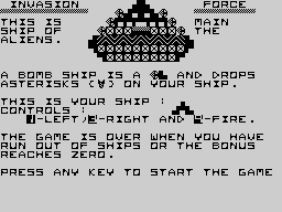 Opening screen