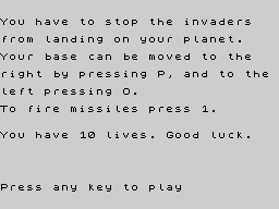 Opening screen