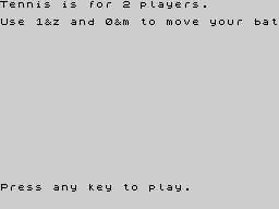 Opening screen
