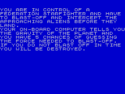 Opening screen