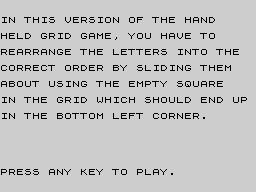 Opening screen